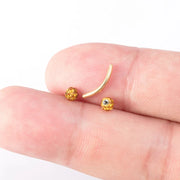 1PC Bling Curved Barbell Eyebrow Rings Piercing 16G Surgical Steel Daith Rook Earring Belly Button Ring New Lip Piercing Jewelry
