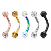 Buy 1PC Bling Curved Barbell Eyebrow Rings - Elevate Your Style with Surgical Steel Piercings at Greater Goods