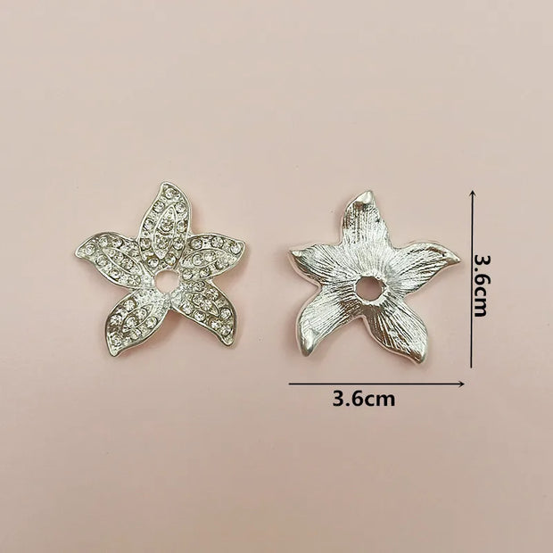 Buy 4 Pcs/Lot Christmas Decorative Metal Starfish Buttons with Rhinestones at Greater Goods