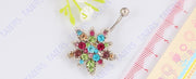 Buy Sunflower Belly Bar - Small Rhinestone Body Piercing Jewelry at Greater Goods