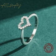 Buy Ailmay Fine Romantic Hollowed Heart 925 Sterling Silver Ring 