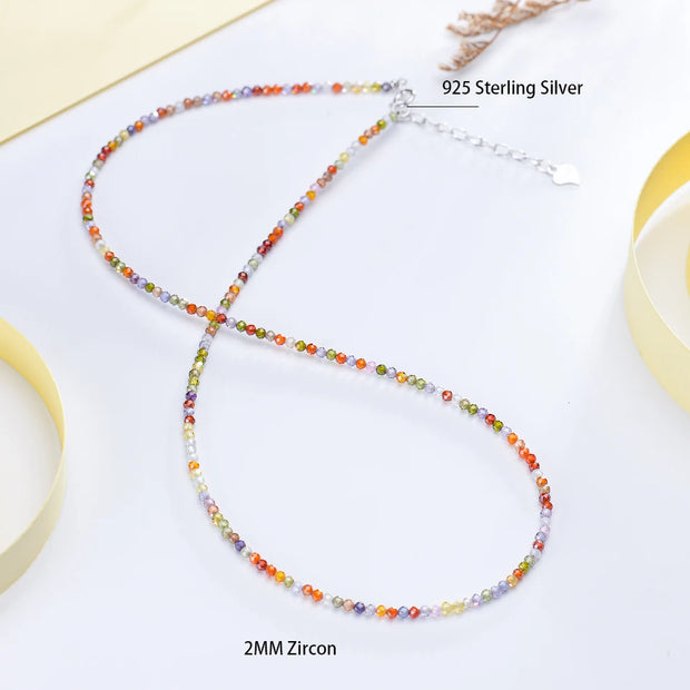 Buy Natural Stone Tourmaline Necklace - 2MM, 925 Sterling Silver, Zorun Jewelry for Women