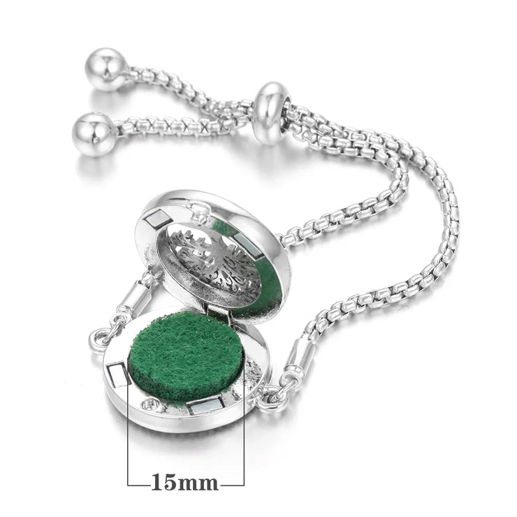 Buy New Aromatherapy Essential Oil Diffuser Bracelet at Greater Goods - Stainless Steel Locket Bracelet for Aroma Perfume