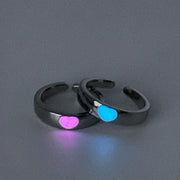 Buy Blue Pink Love Heart Luminous Ring - Glow-in-the-Dark Cute Couple Rings at Greater Goods