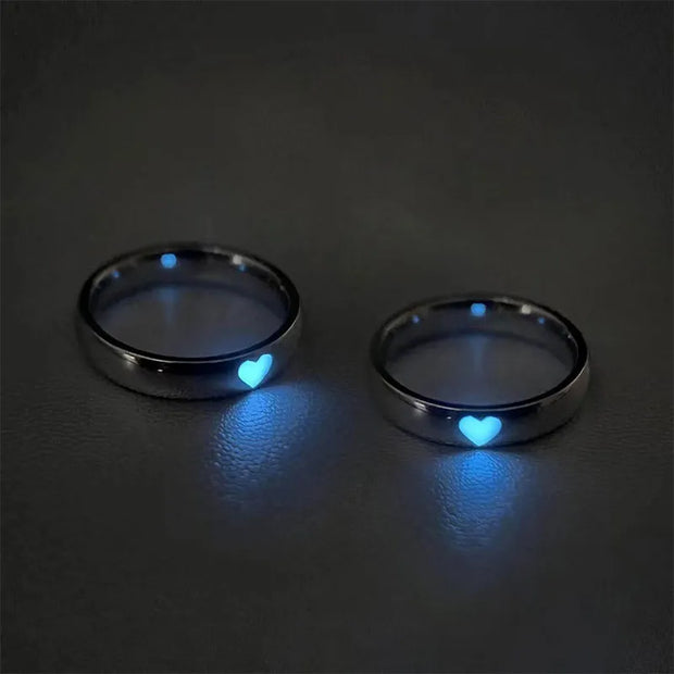 Buy Luminous Love Heart Ring - Illuminate Your Love Story with Adjustable Glow-in-the-Dark Couples Rings