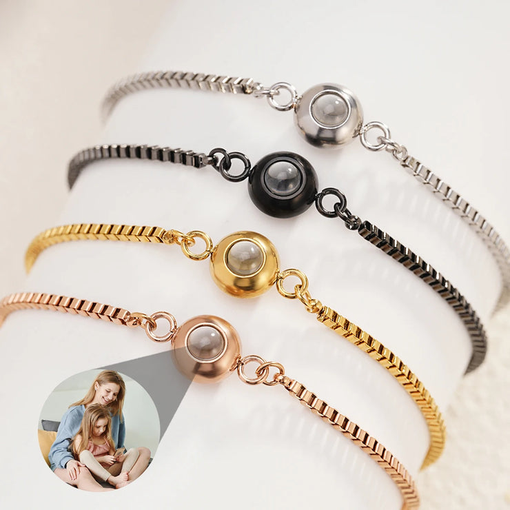 Buy Custom Photo Bracelet - Stainless Steel Projection Bracelet with Picture Inside | Unique Personalized Gift at Greater Goods