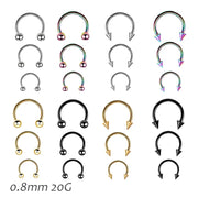 Buy 6Pcs Septum Nose Piercing Rings - Stainless Steel Body Jewelry Pack at Greater Goods 