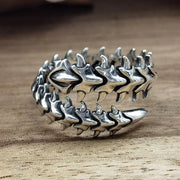 Buy Vintage Punk Centipede Couple Ring - Gothic Geometric Spine Five Finger Rings 