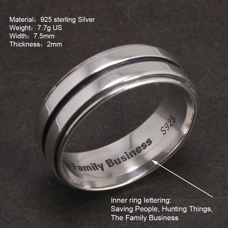 Buy Dean Winchester Ring - Authentic 925 Silver Supernatural Engraved Ring for True Fans