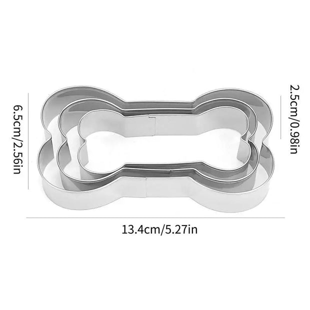 Dog Biscuit Cutter Reusable Stainless Steel Bone Shaped Cake Cutters Set DIY Cutters For Homemade Biscuit Treats Sandwiches
