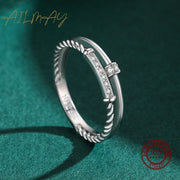 Buy Ailmay Genuine 925 Sterling Silver Trendy Hemp Flowers Ring 
