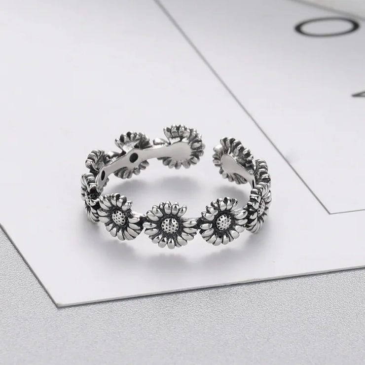 Buy Punk Cool Sunflower Rings - Adjustable Fashion Jewelry for Women at Greater Goods
