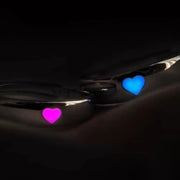 Blue Pink Love Heart Luminous Ring Fasion Love Shaped Couple Ring Night Glow Japanese Korean Versatile Cute Simple Couple Rings