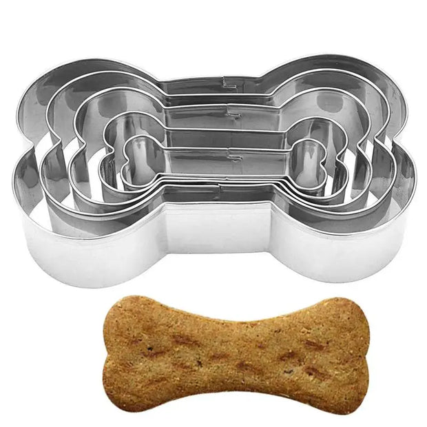 Buy Dog Biscuit Cutter Set - Stainless Steel Bone Shaped Cake Cutters for Homemade Treats