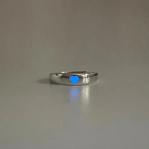 Buy Luminous Love Heart Ring - Illuminate Your Love Story with Adjustable Glow-in-the-Dark Couples Rings
