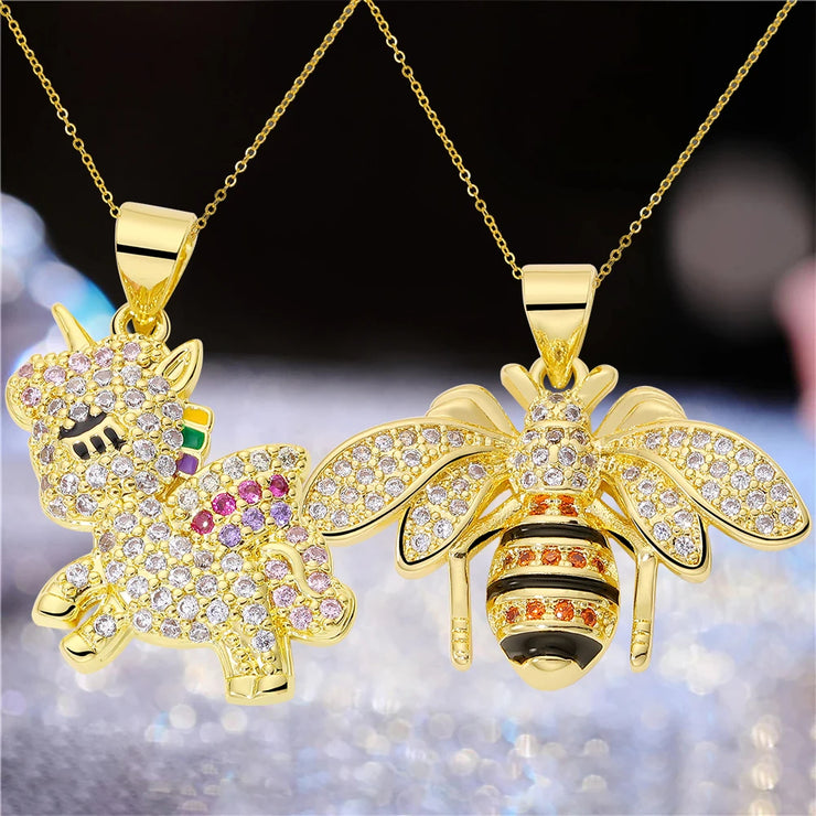 Buy Juya 18K Gold Micro Pave Zircon Butterfly Pendant Necklace - Exquisite Women's Jewelry